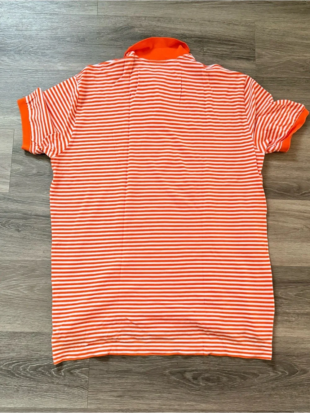 Polo by Ralph Lauren Orange and White Striped Polo Shirt